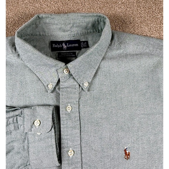 Polo Ralph Lauren Other - Polo Ralph Lauren Yarmouth Cotton Oxford Long Sleeve Shirt 17 34/35 Green